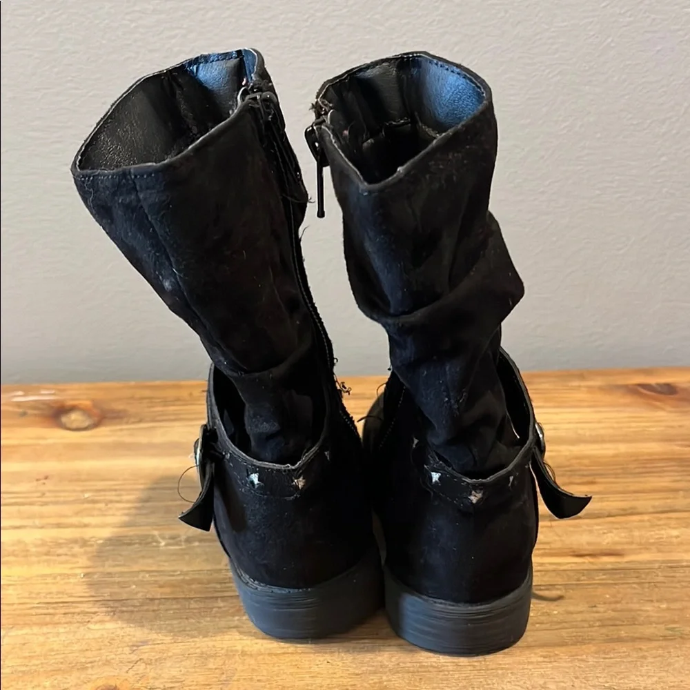 Wonder Nation Black Ankle Boots with Side Zipper